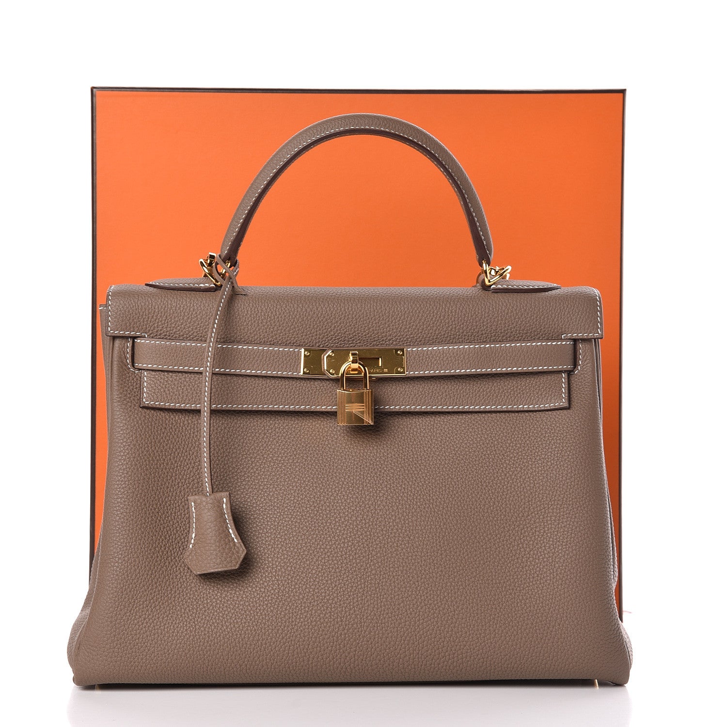 Hermes Togo Kelly Retourne 32 Etoupe 40 of 40