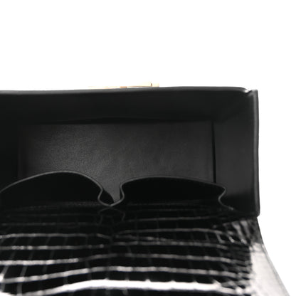 Hermes Shiny Alligator Cinhetic Boxy Top Handle Bag Black 6 of 11