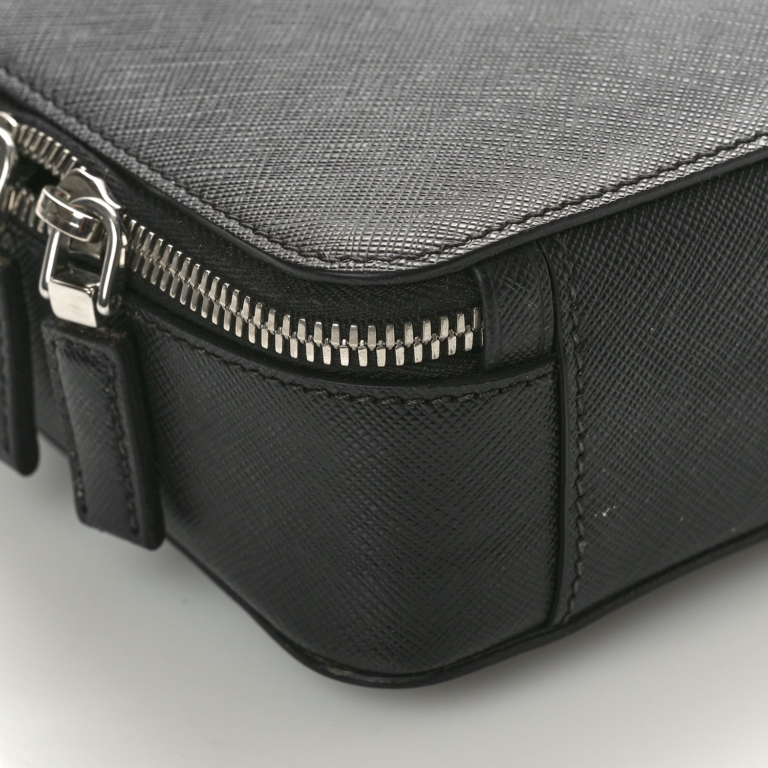 Prada Saffiano Travel Medium Brique Crossbody Bag Black 8 of 9