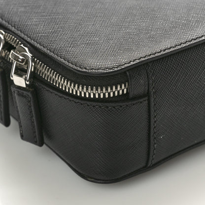 Prada Saffiano Travel Medium Brique Crossbody Bag Black 8 of 9