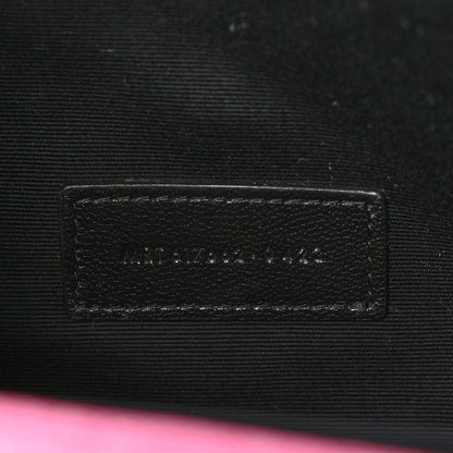 Saint Laurent Grain De Poudre Matelasse Chevron Monogram Envelope Clutch Fuxia Couture 8 of 11