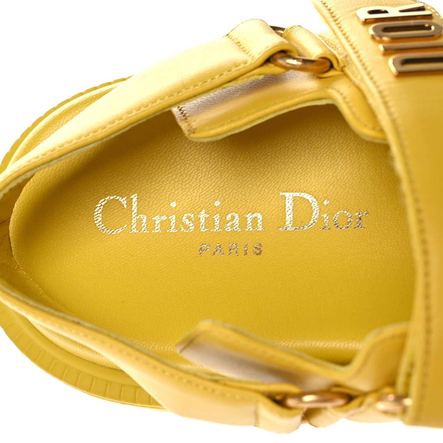 Lambskin Dioract 10mm Sandals 36 Yellow
