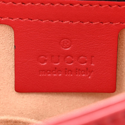 Gucci Calfskin Matelasse Small GG Marmont Top Handle Shoulder Bag Hibiscus Red 6 of 10