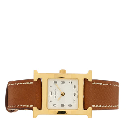 Hermes Stainless Steel Epsom 26mm Heure H Hour Quartz Watch Gold 2 of 5