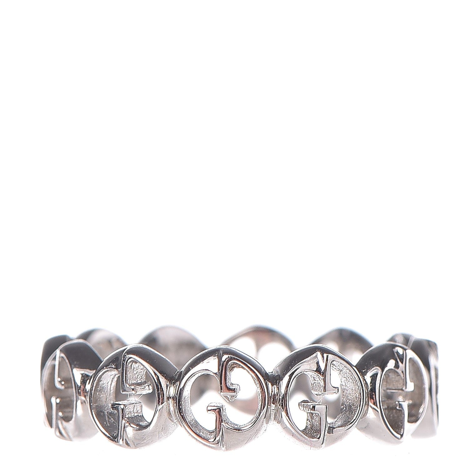 Gucci 18K White Gold 5mm 1973 Band Ring 50 5.25 1 of 5