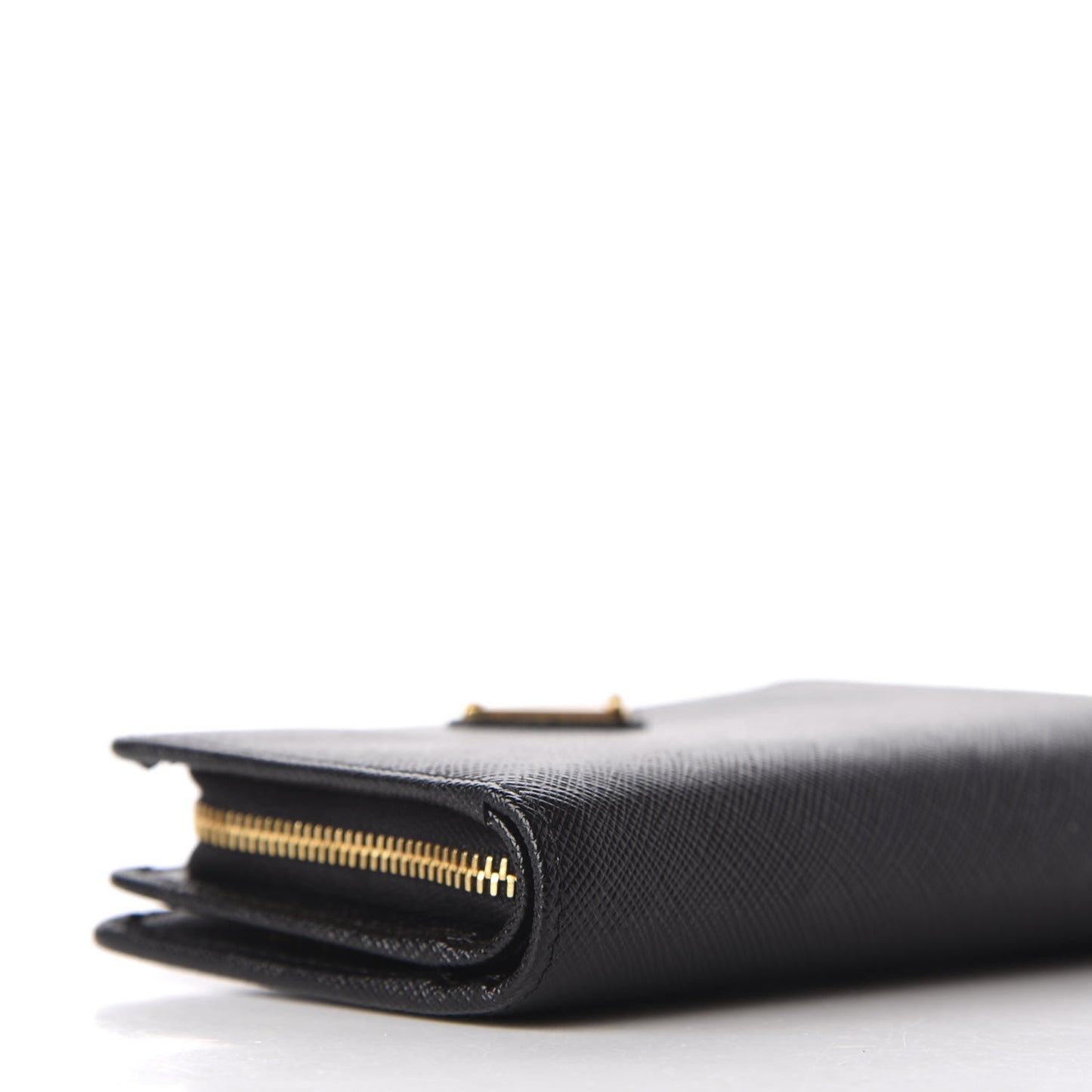 Saffiano Triangle Compact Wallet Black