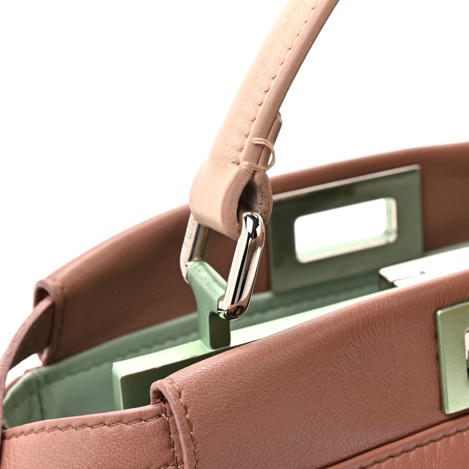 Fendi Nappa Colorblock Mini Peekaboo Iconic Satchel English Rose