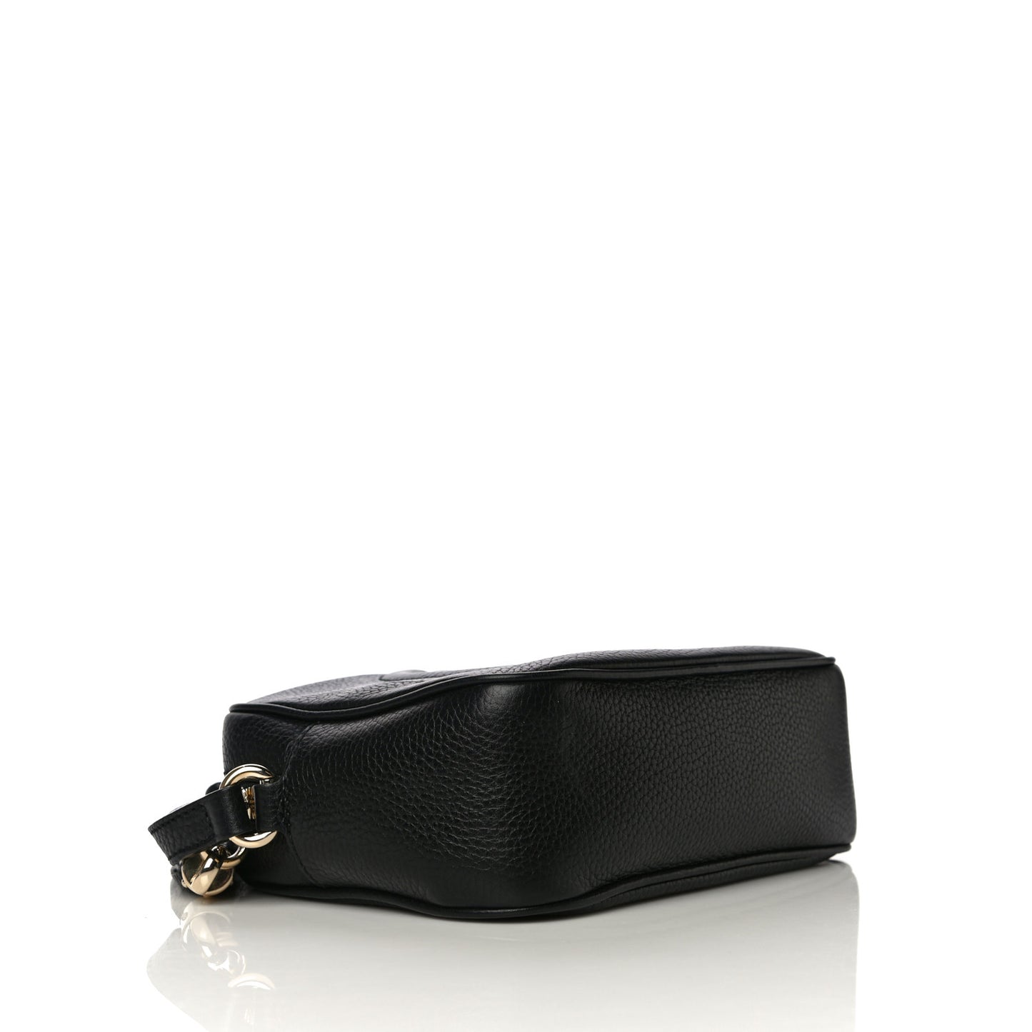 Pebbled Calfskin Small Soho Disco Bag Black