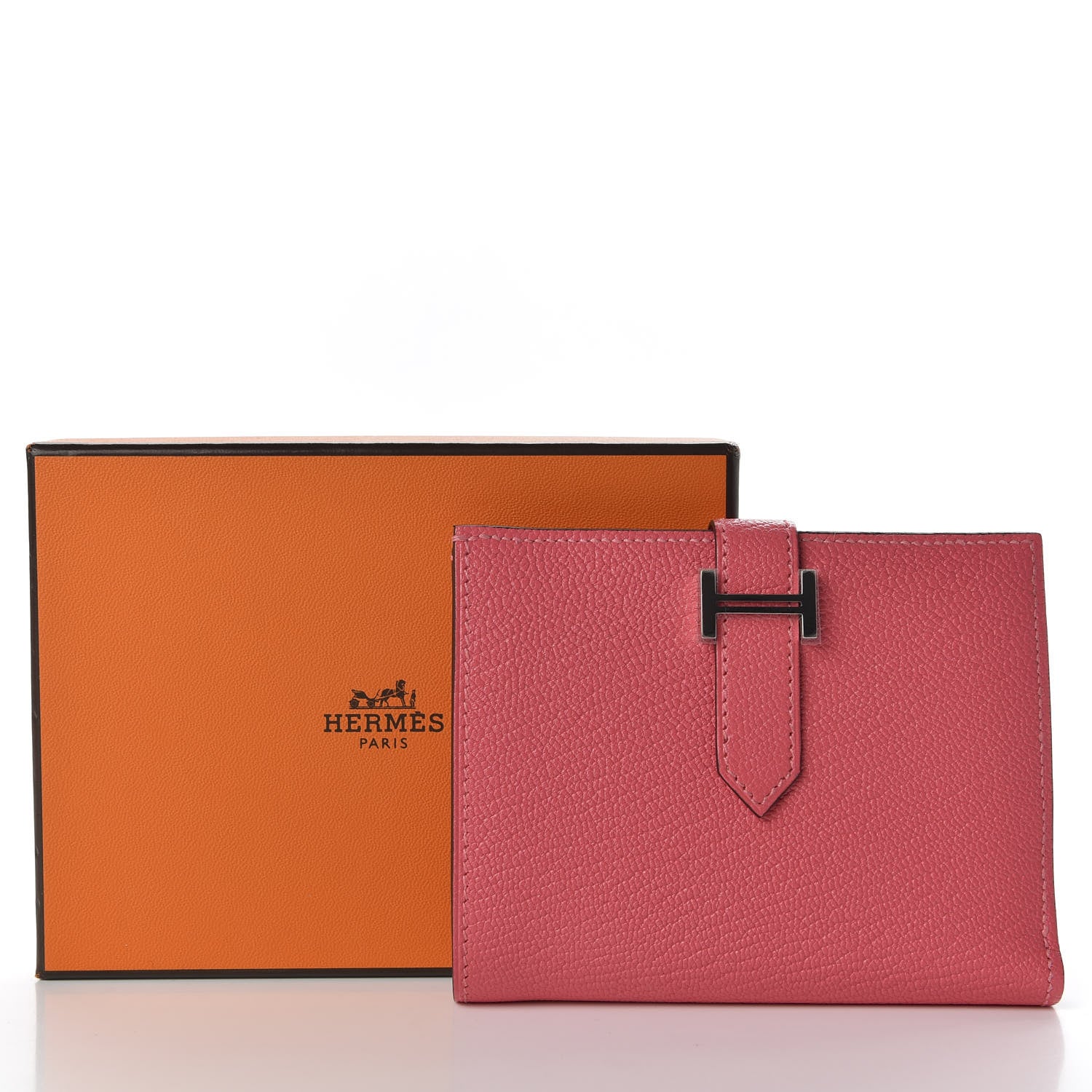 Hermes Chevre Mysore Bearn Compact Wallet Rose Lipstick 7 of 7