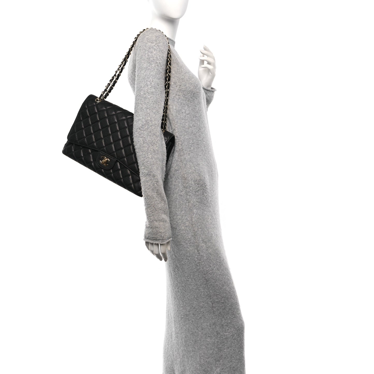 Caviar Maxi Single Flap Black