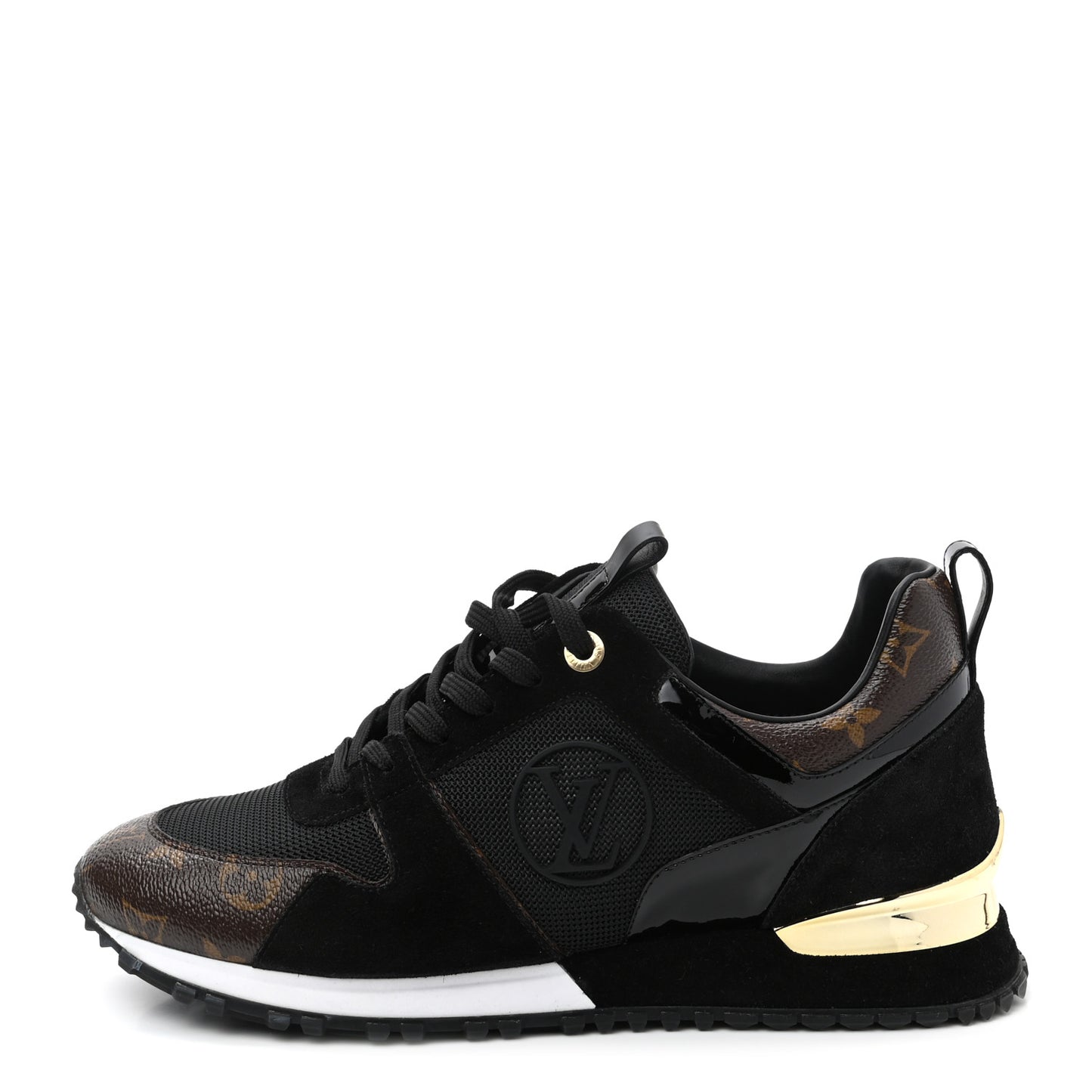 Suede Monogram Run Away Sneakers 41 Black
