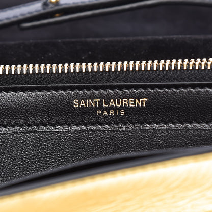 Saint Laurent Metallic Calfskin Monogram Chain Wallet Gold Black 6 of 10
