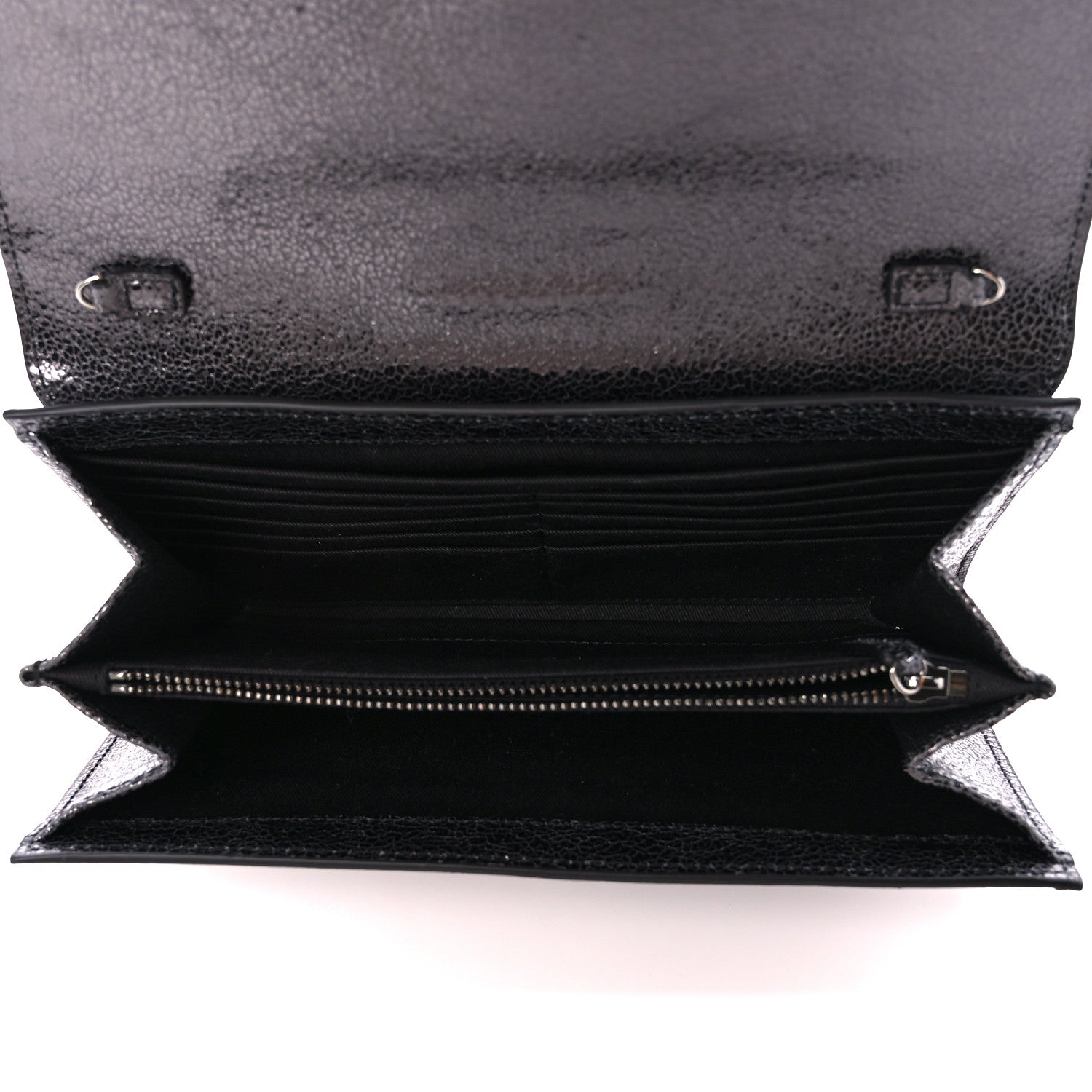 Versace Metallic Calfksin Virtus Wallet On Chain Grey 5 of 11