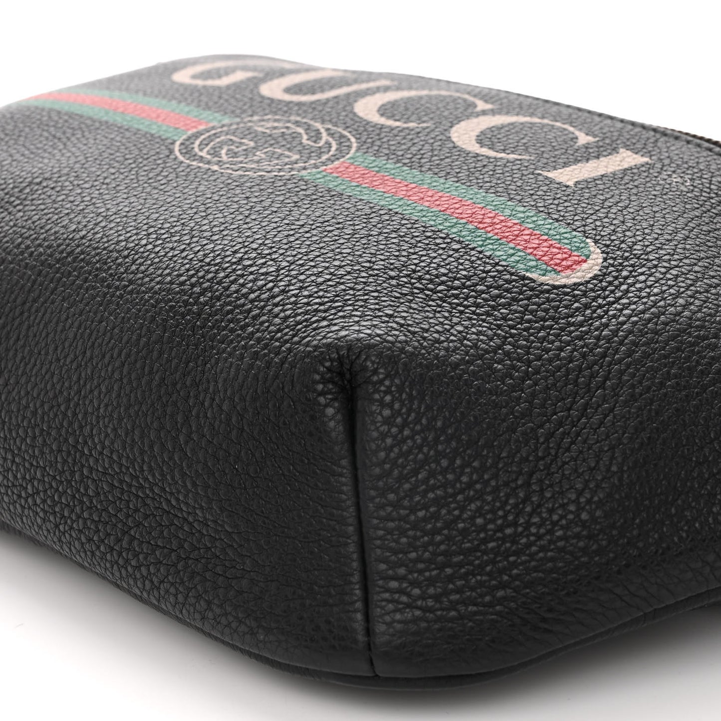 Grained Calfskin Logo Belt Bag Black