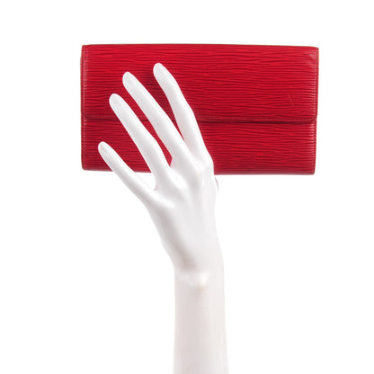 Louis Vuitton Epi Porte-Monnaie Credit Wallet Castillan Red 2 of 7