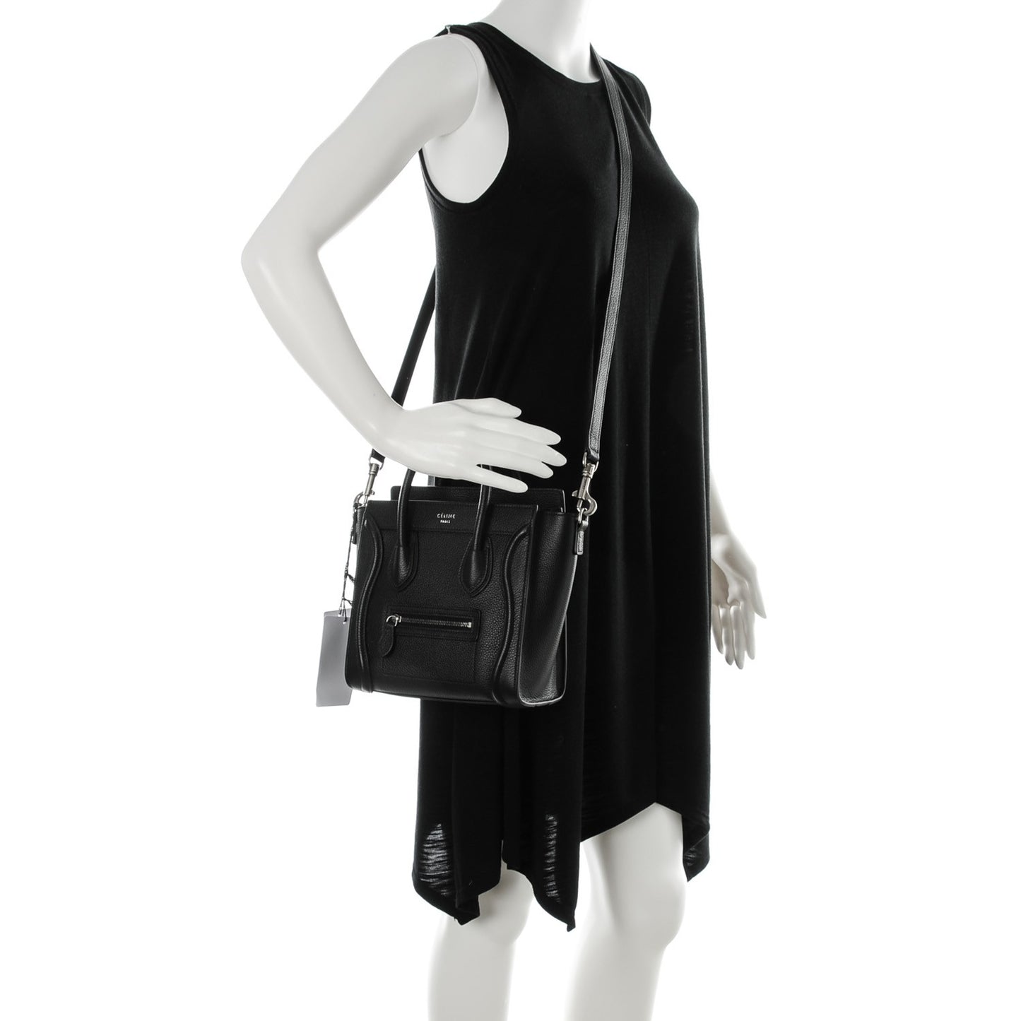 Drummed Calfskin Nano Luggage Black