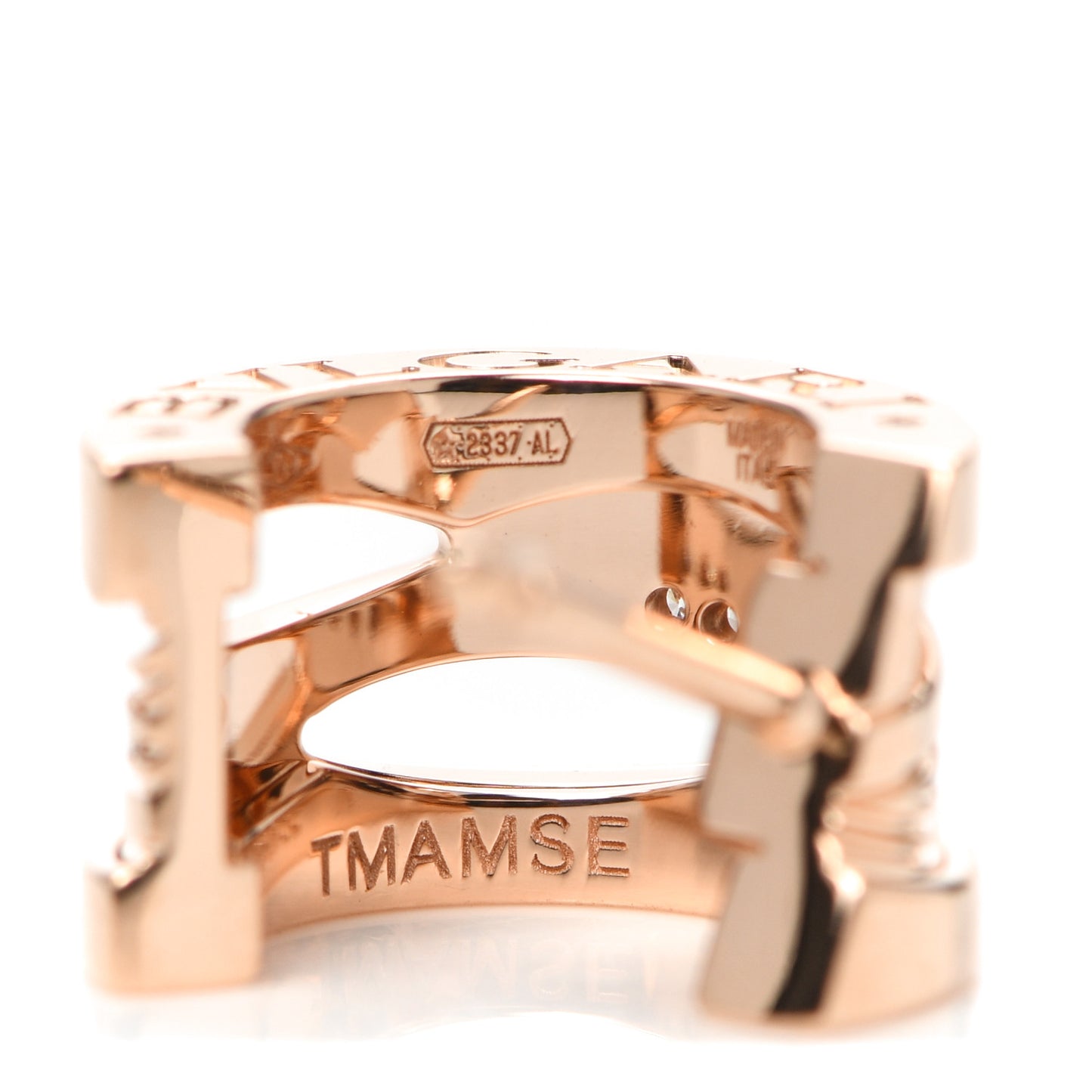 18K Rose Gold Diamond B.Zero1 Legend Hoop Earrings