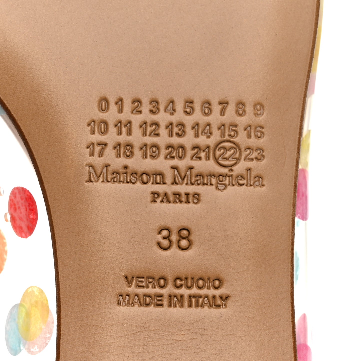 PVC Confetti Printed Tabi New Ballerina Flats 38 Multicolor
