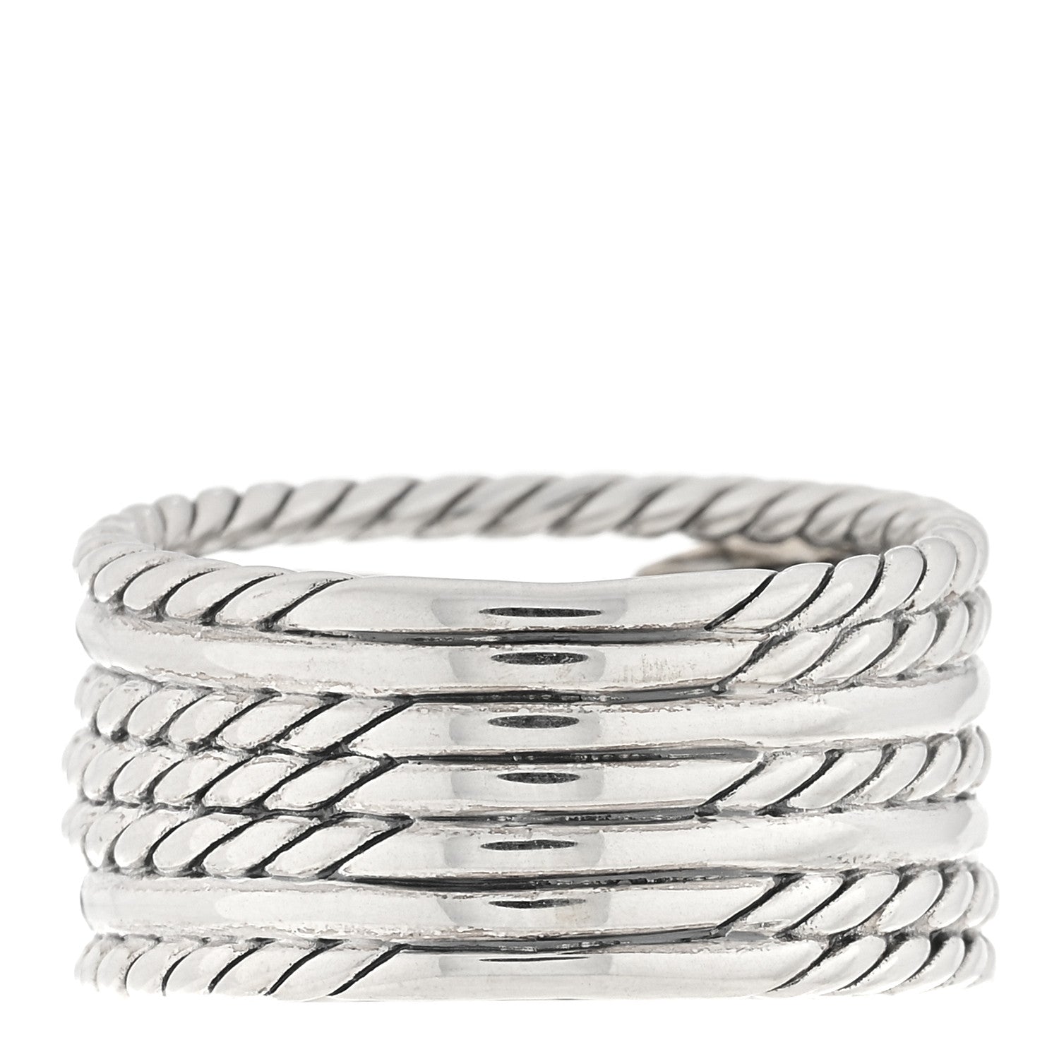 David Yurman Sterling Silver 18K Yellow Gold Double X Crossover Ring 55 7.25 3 of 5