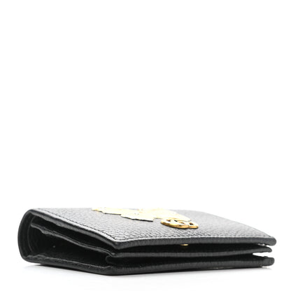 Gucci Pebbled Calfskin Butterfly Card Case Black 4 of 8