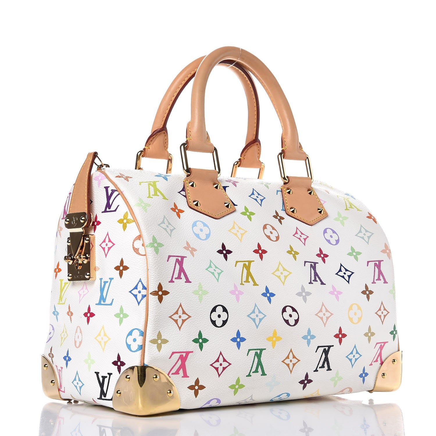 Louis Vuitton Monogram Multicolor Speedy 30 White 3 of 6