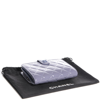 Chanel Patent Quilted Zip Pocket Wallet Light Purple 4 of 8