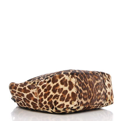 Prada Calf Hair Leopard Print Shoulder Bag Avorio 4 of 13