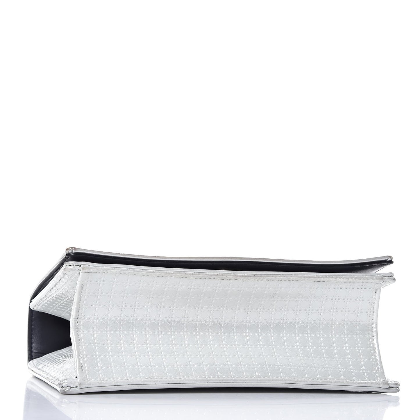Patent Micro-Cannage Small Diorama Flap Bag White