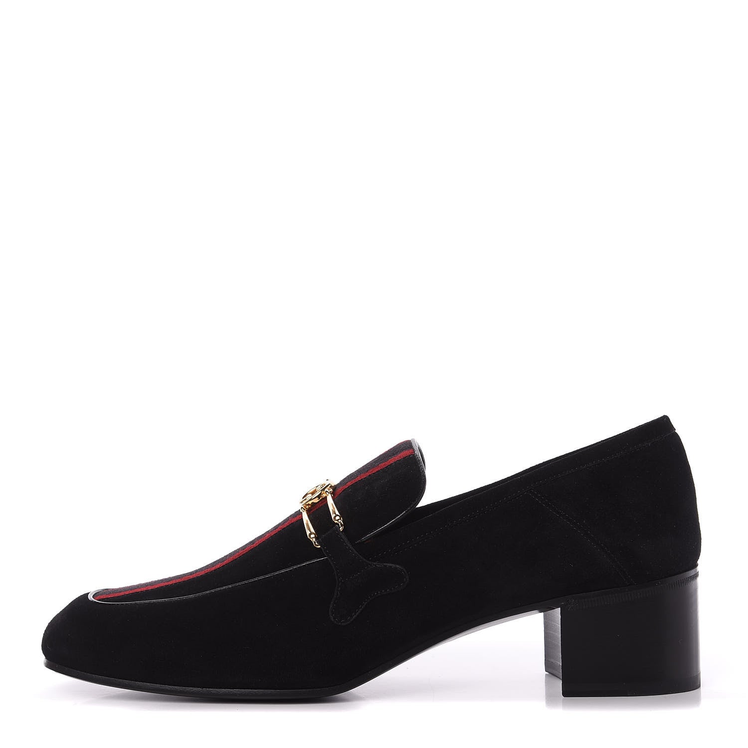 Gucci Suede Web Womens Loafers 42 Black 1 of 12