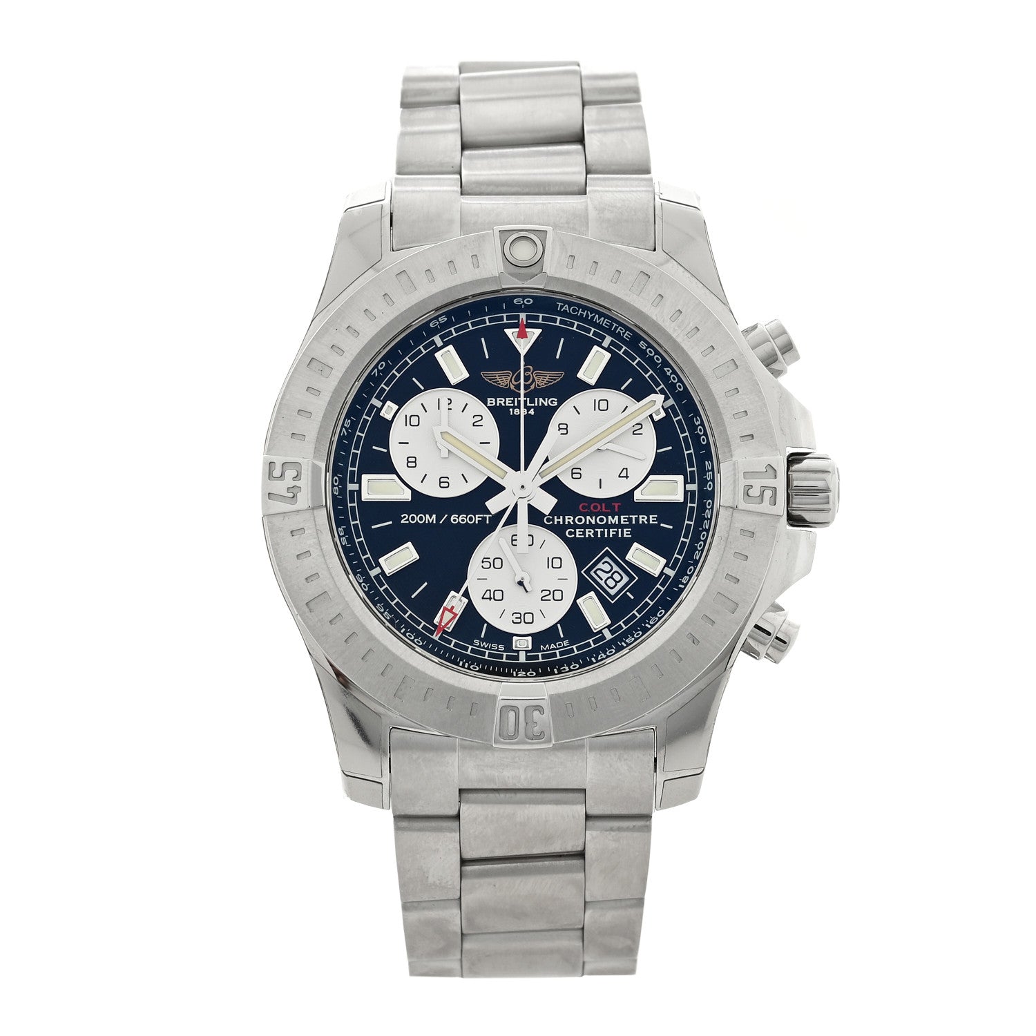 Breitling Stainless Steel 44mm Colt Chronograph Quartz Watch Black A73388 1 of 5