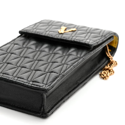 Versace Nappa Quilted Virtus Cell Phone Crossbody Black 9 of 9