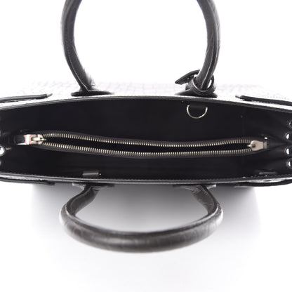 Saint Laurent Calfskin Crocodile Embossed Small Sac De Jour Dark Brown 5 of 10