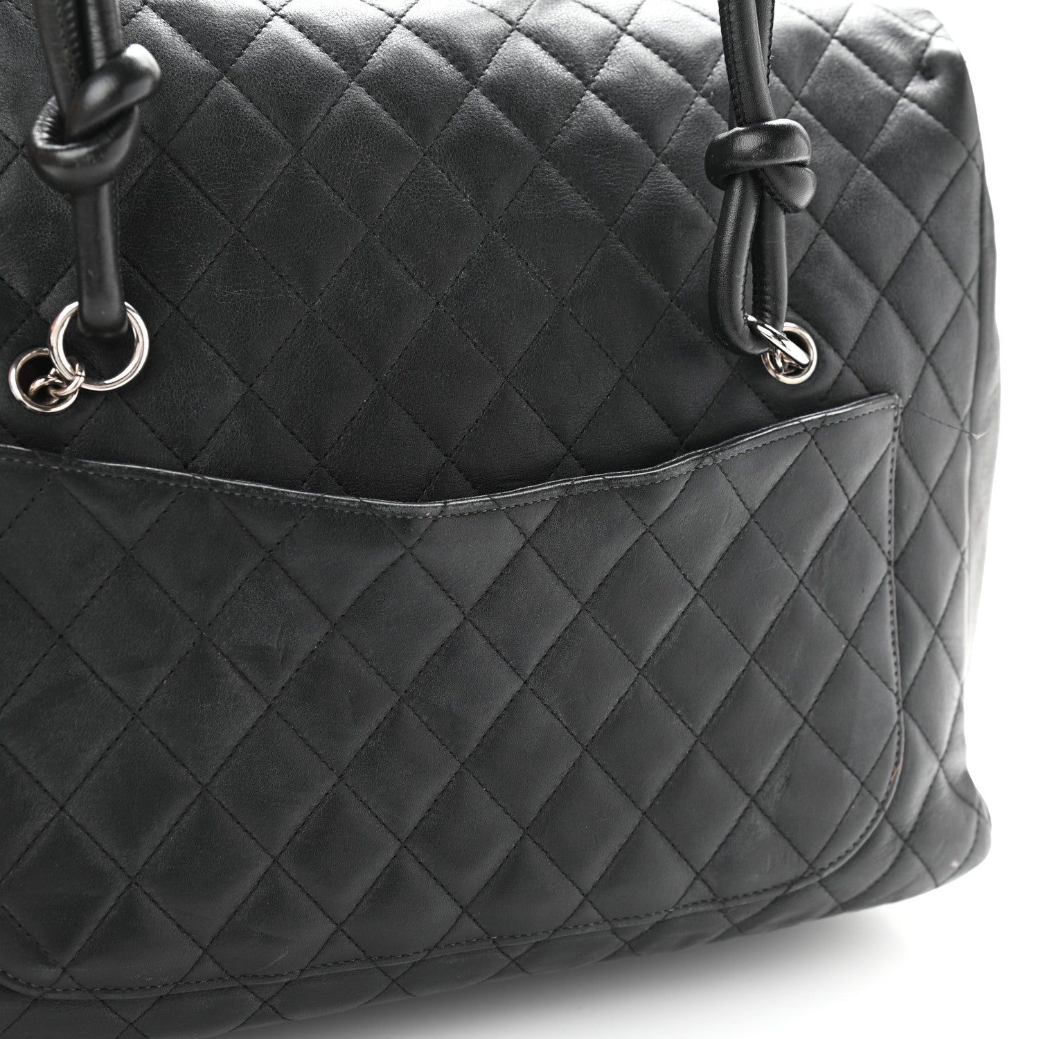 Chanel Calfskin Quilted Large Cambon Flap Black White 21 of 25