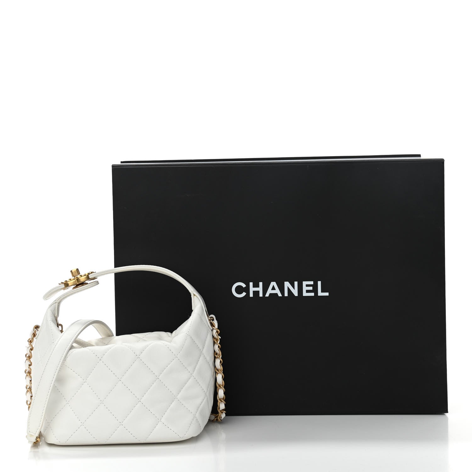 Chanel Lambskin Quilted Small Perfect Meeting Hobo White 12 of 12