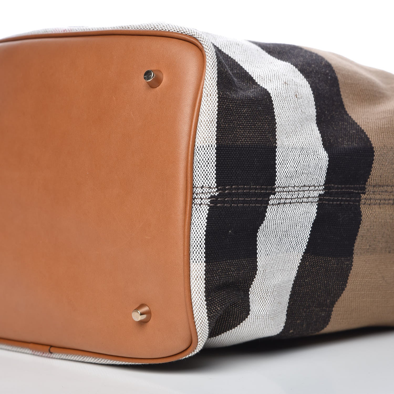 Burberry Canvas Mega Check Medium Ashby Hobo Saddle Brown 9 of 10