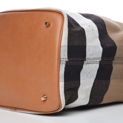 Burberry Canvas Mega Check Medium Ashby Hobo Saddle Brown 9 of 10