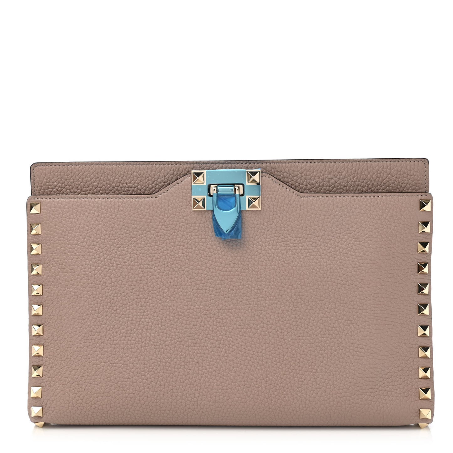 Vitello Rockstud Clutch Poudre