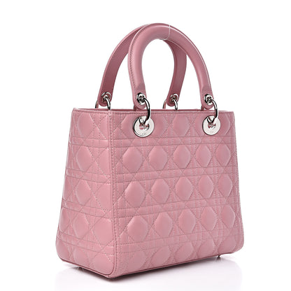 Christian Dior Lambskin Cannage Medium Lady Dior Pink 2 of 8