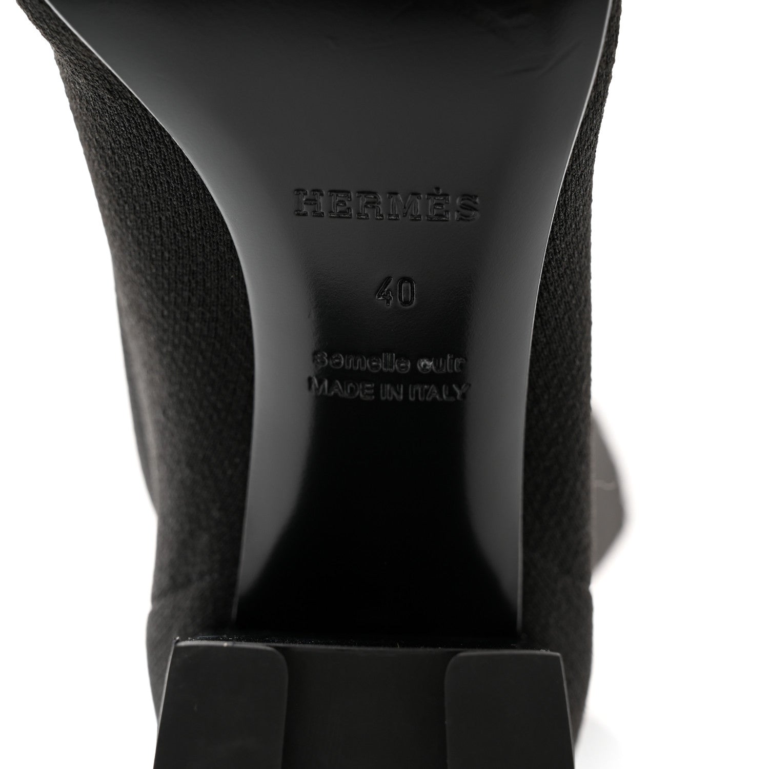 Hermes Knit Calfskin Fontaine 60 Boots 40 Black 6 of 9