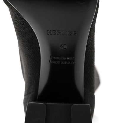 Hermes Knit Calfskin Fontaine 60 Boots 40 Black 6 of 9