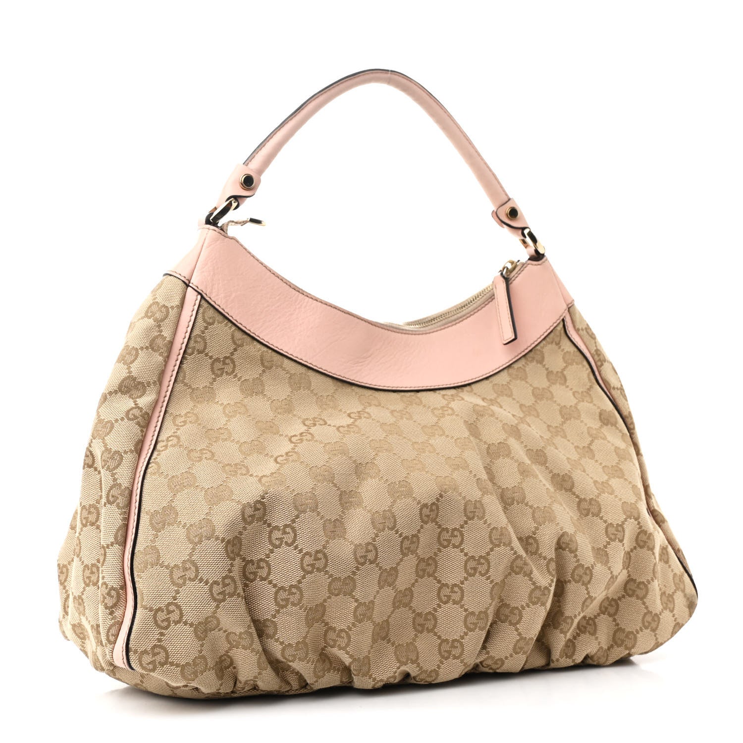 Gucci Monogram Medium D Gold Ring Hobo Pink 3 of 12