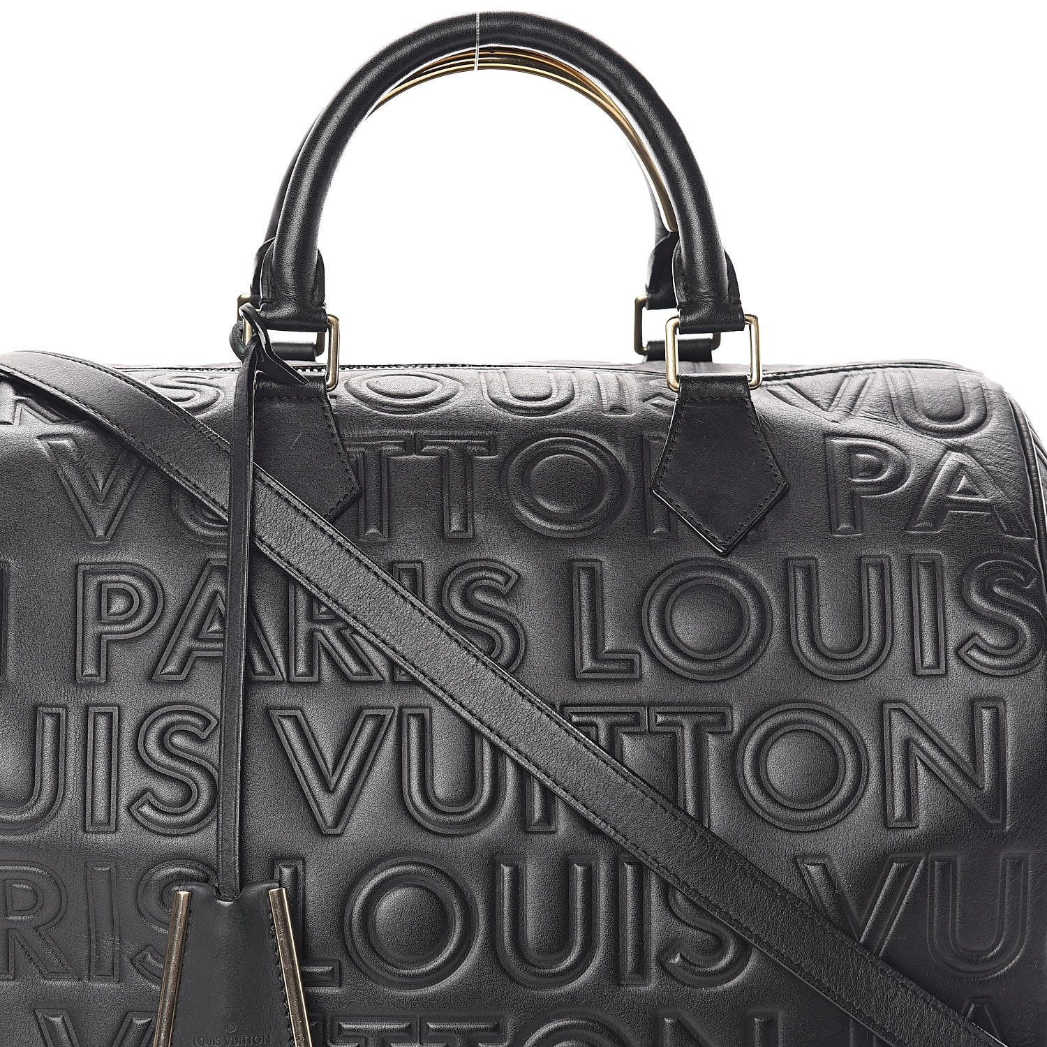 Louis Vuitton Calfskin Embossed Speedy Cube 30 Black 7 of 14