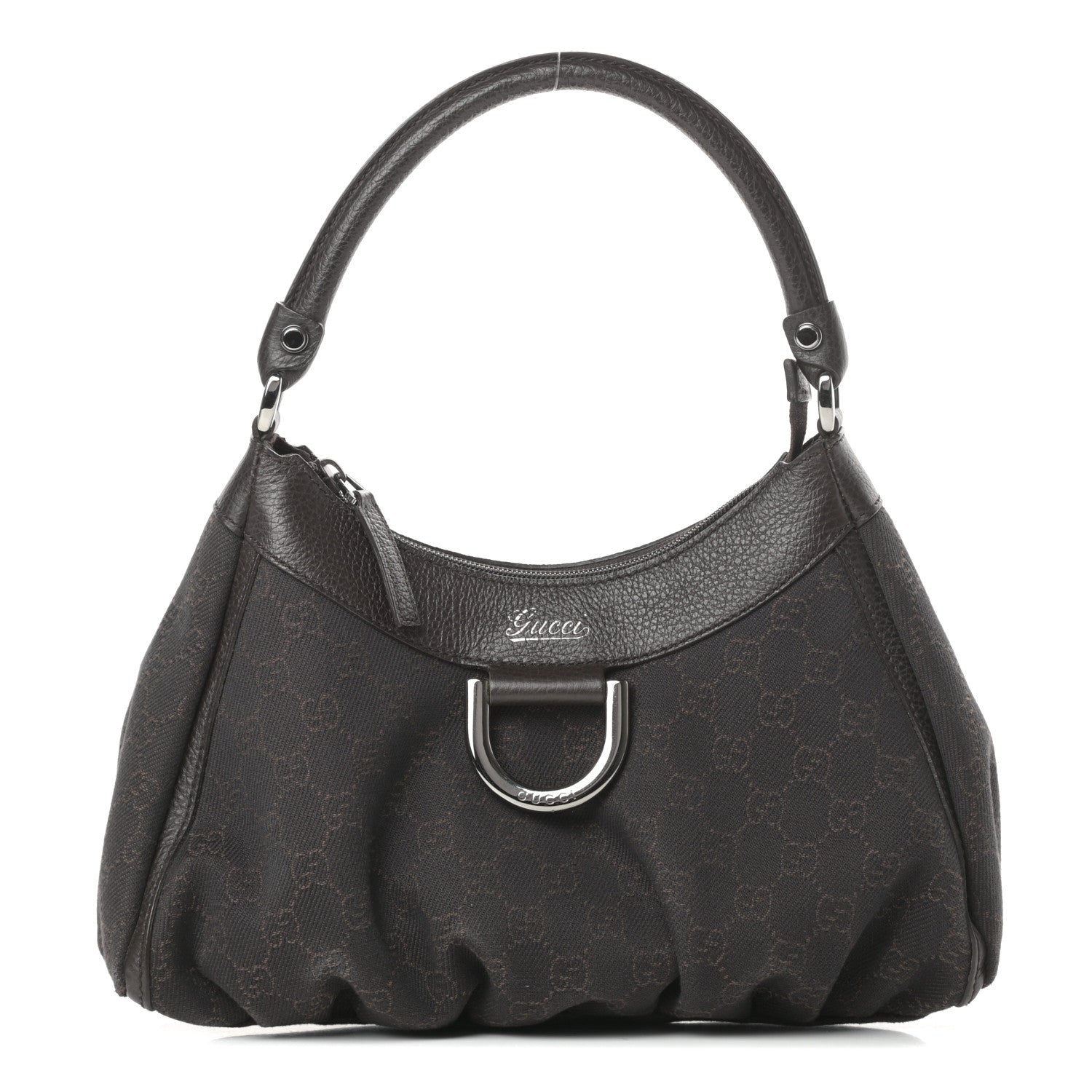 Gucci Monogram D Ring Hobo Dark Brown 1 of 12