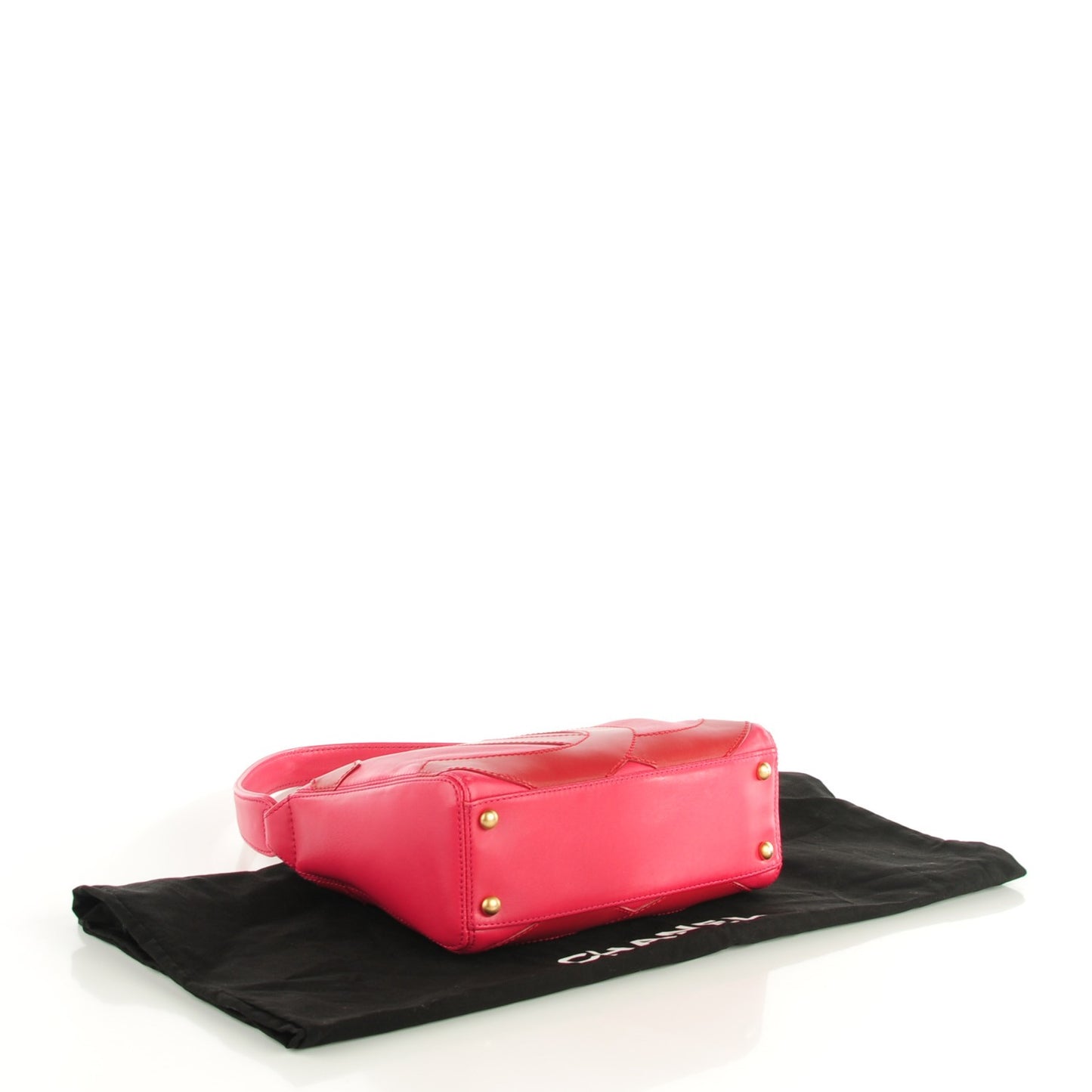 Lambskin Small CC Stitched Shoulder Bag Red Pink