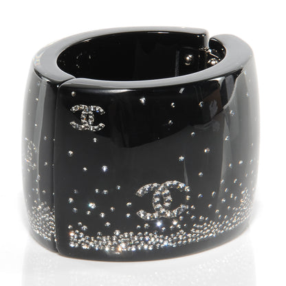 Chanel Resin Crystal CC Cuff Black 3 of 6