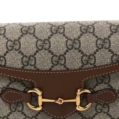 Gucci GG Supreme Monogram Mini Horsebit 1955 Shoulder Bag Beige Brown Sugar 8 of 10