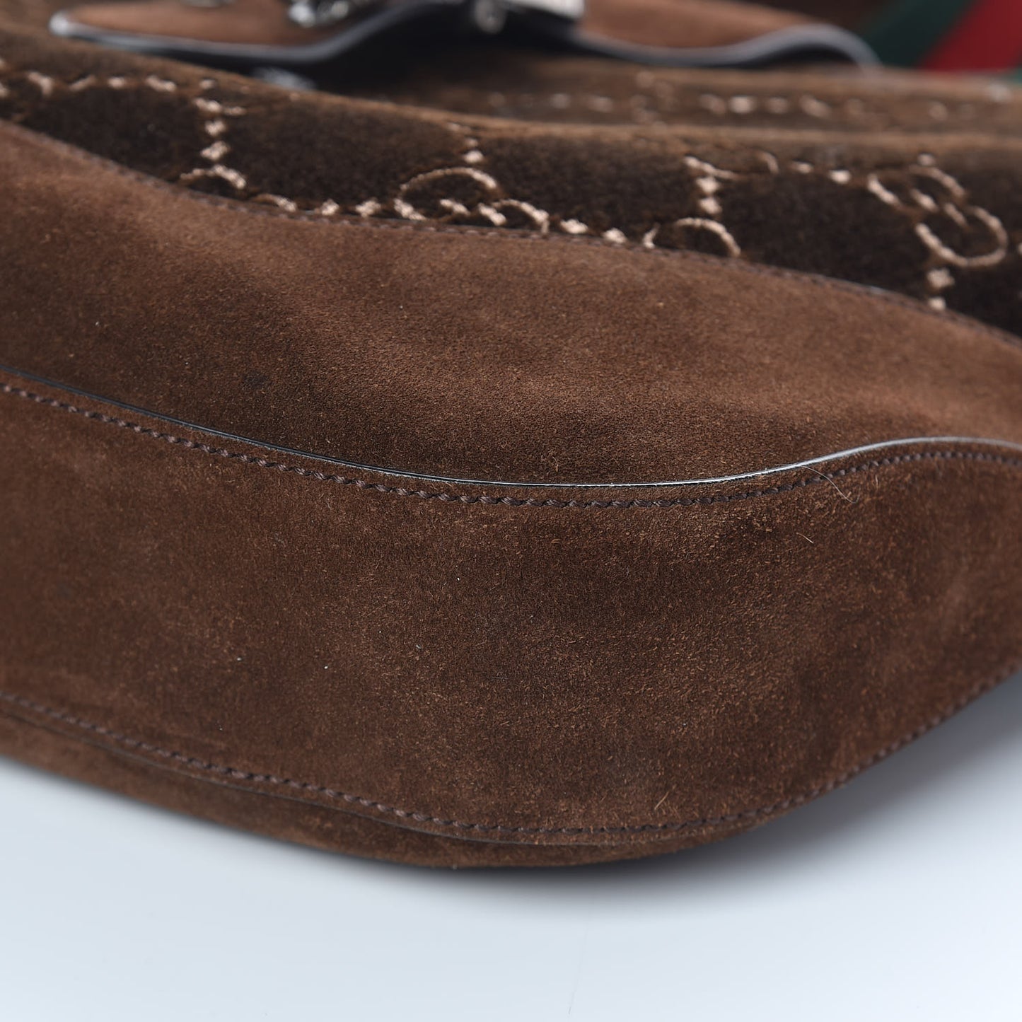 Velvet GG Monogram Web Medium Dionysus Hobo Brown