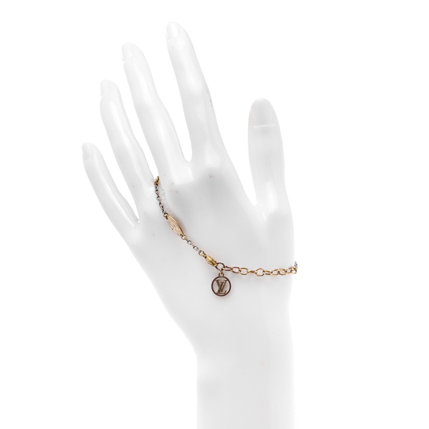 Louis Vuitton Logomania Bracelet Silver Gold 2 of 5