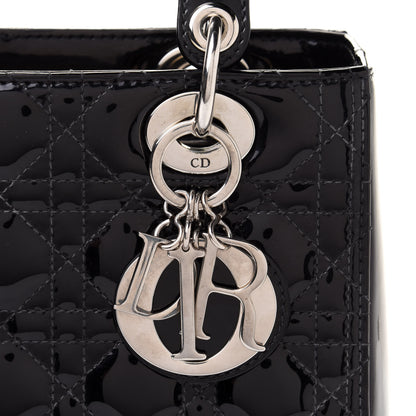 Christian Dior Patent Cannage Medium Lady Dior Black 8 of 10