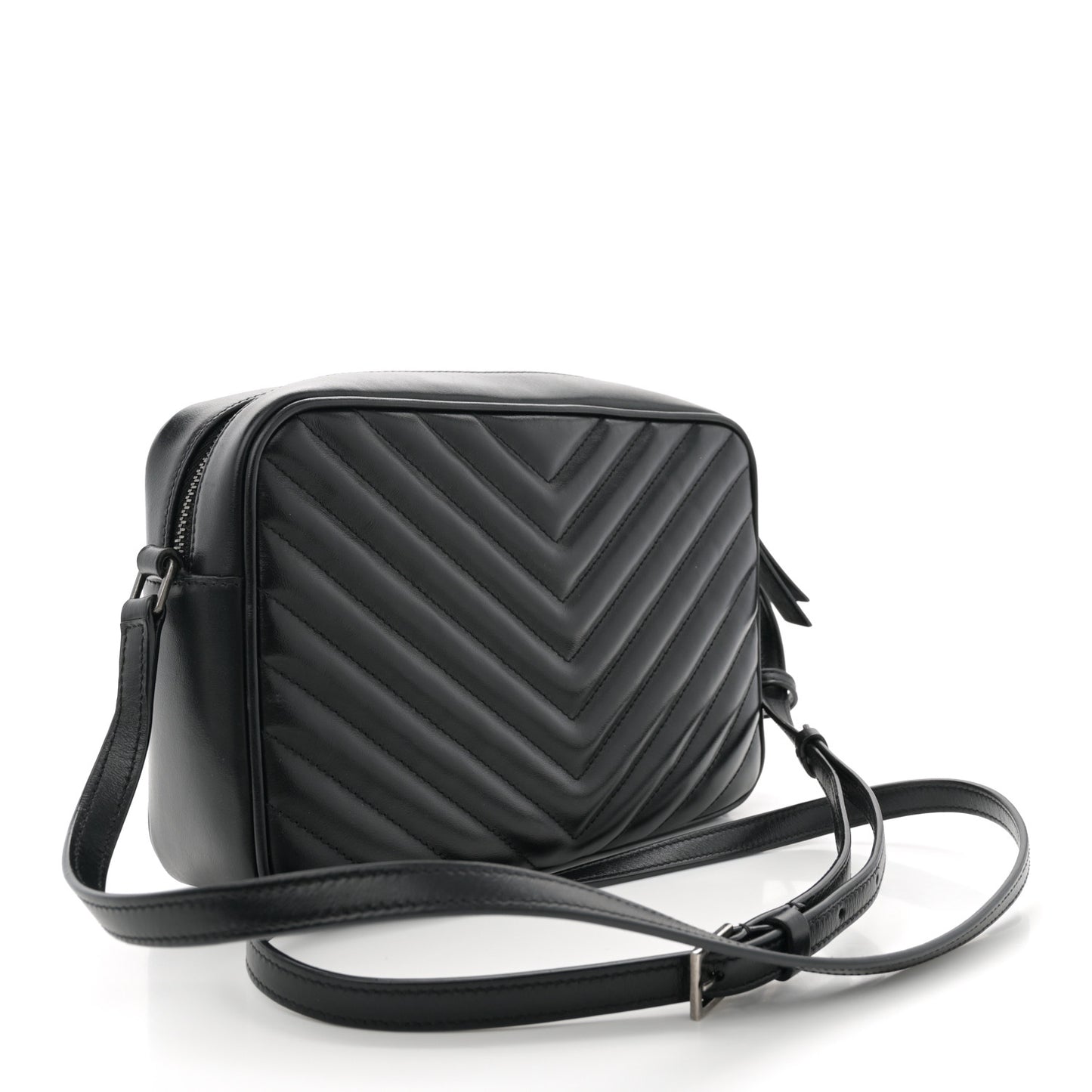 Calfskin Matelasse Monogram Lou Camera Bag Black